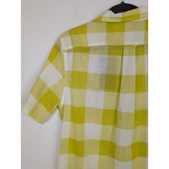 Todd Snyder Albiate Camp Shirt Vintage Plaid Short Sleeves Yellow NWT Size M - Picture 5 of 13